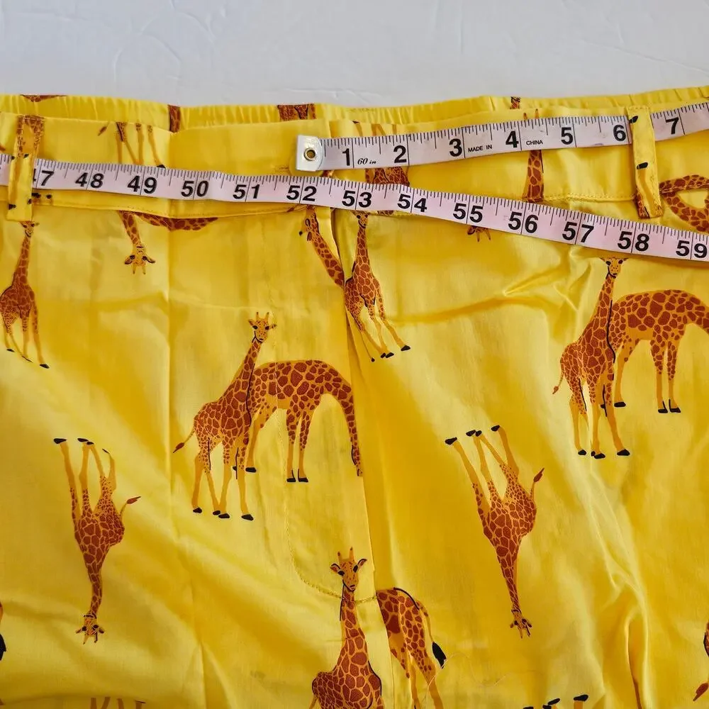 Modcloth The Spring‎ of Things Shorts Yellow Giraffe Shorts Plus Size 4x Summer